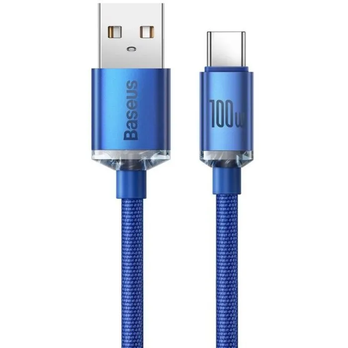 Дата кабель USB AM to USB-C 2.0m 6A 100W blue Baseus (CAJY000503) изображение 2