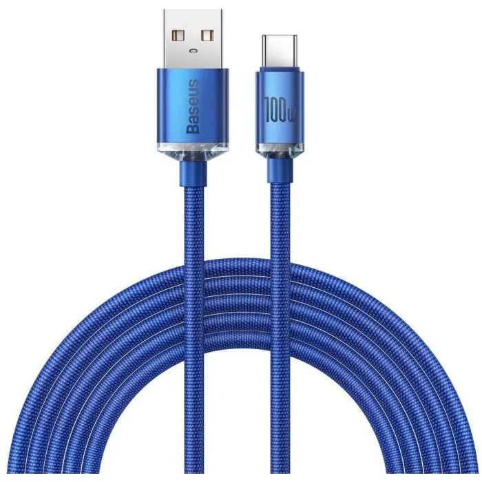 Дата кабель USB AM to USB-C 2.0m 6A 100W blue Baseus (CAJY000503) изображение 3