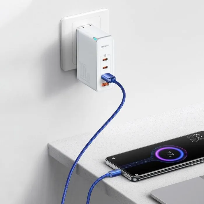 Дата кабель USB AM to USB-C 2.0m 6A 100W blue Baseus (CAJY000503) изображение 9