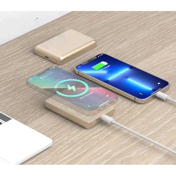 Батарея універсальна Atria 10000mAh, PD/20W, 15W Wireless MagSafe, White (WPD-W72G) зображення 12
