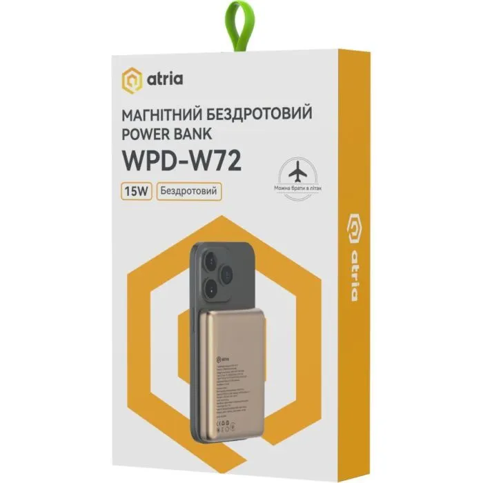 Батарея універсальна Atria 10000mAh, PD/20W, 15W Wireless MagSafe, White (WPD-W72G) зображення 9