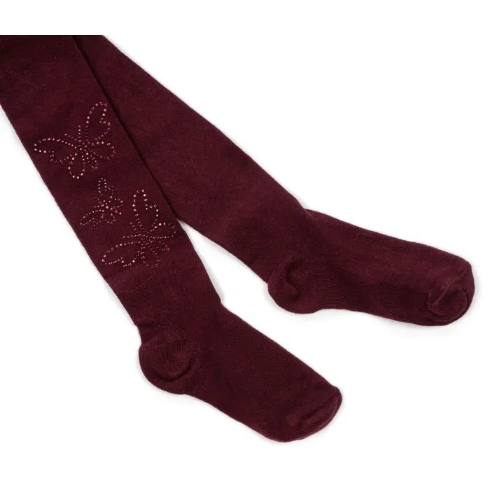 Колготки детские BNM с бабочками из страз (M0C0302-1038-11G-red) изображение 3