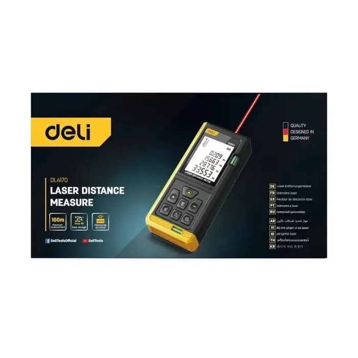 Далекомір Deli лазерний, до100м (DL4170) зображення 2