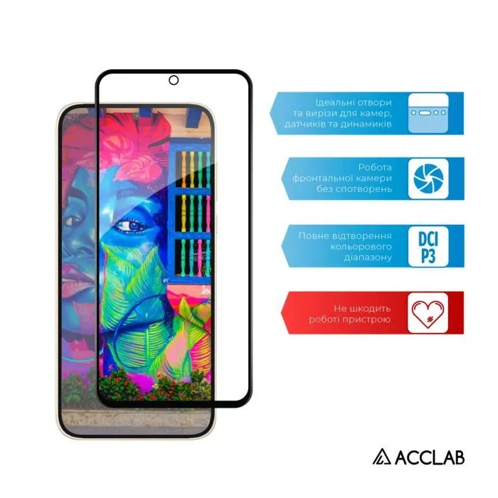 Скло захисне ACCLAB Full Glue Samsung S23 FE Black (1283126574962) зображення 5
