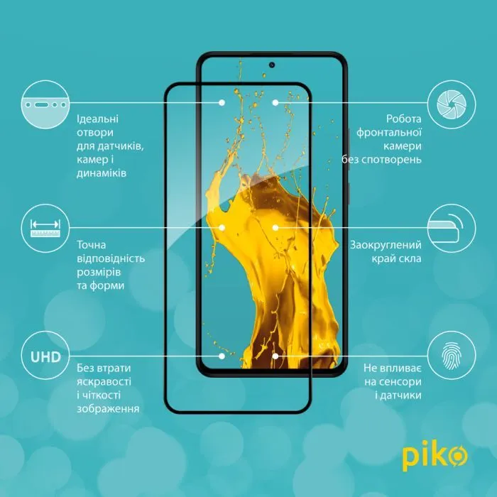 Скло захисне Piko Full Glue Xiaomi Redmi Note 14 4G Black (1283126607202) зображення 3