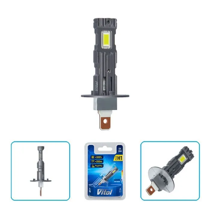 Автолампа Vitol LV1-H1/LED-chips 3570 CSP/9-18v/35w/3000Lm/6000K (LV1-H1) зображення 6