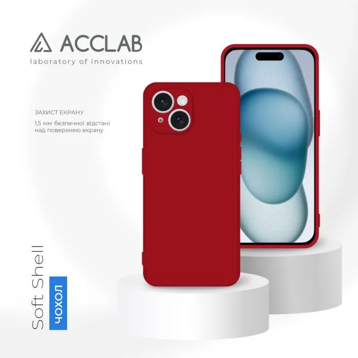 Чохол до мобільного телефона ACCLAB SoftShell Apple iPhone 15 Plus Red (1283126586422) зображення 4