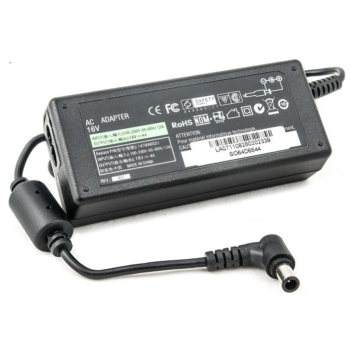 Блок питания к ноутбуку PowerPlant SONY 220V, 16V 64W 4A (6.5*4.4) (SO64D6544)
