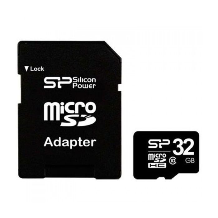 Карта памяти Silicon Power 32Gb microSDHC class 10 (SP032GBSTH010V10SP)