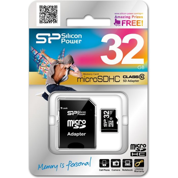 Карта памяти Silicon Power 32Gb microSDHC class 10 (SP032GBSTH010V10SP) изображение 2