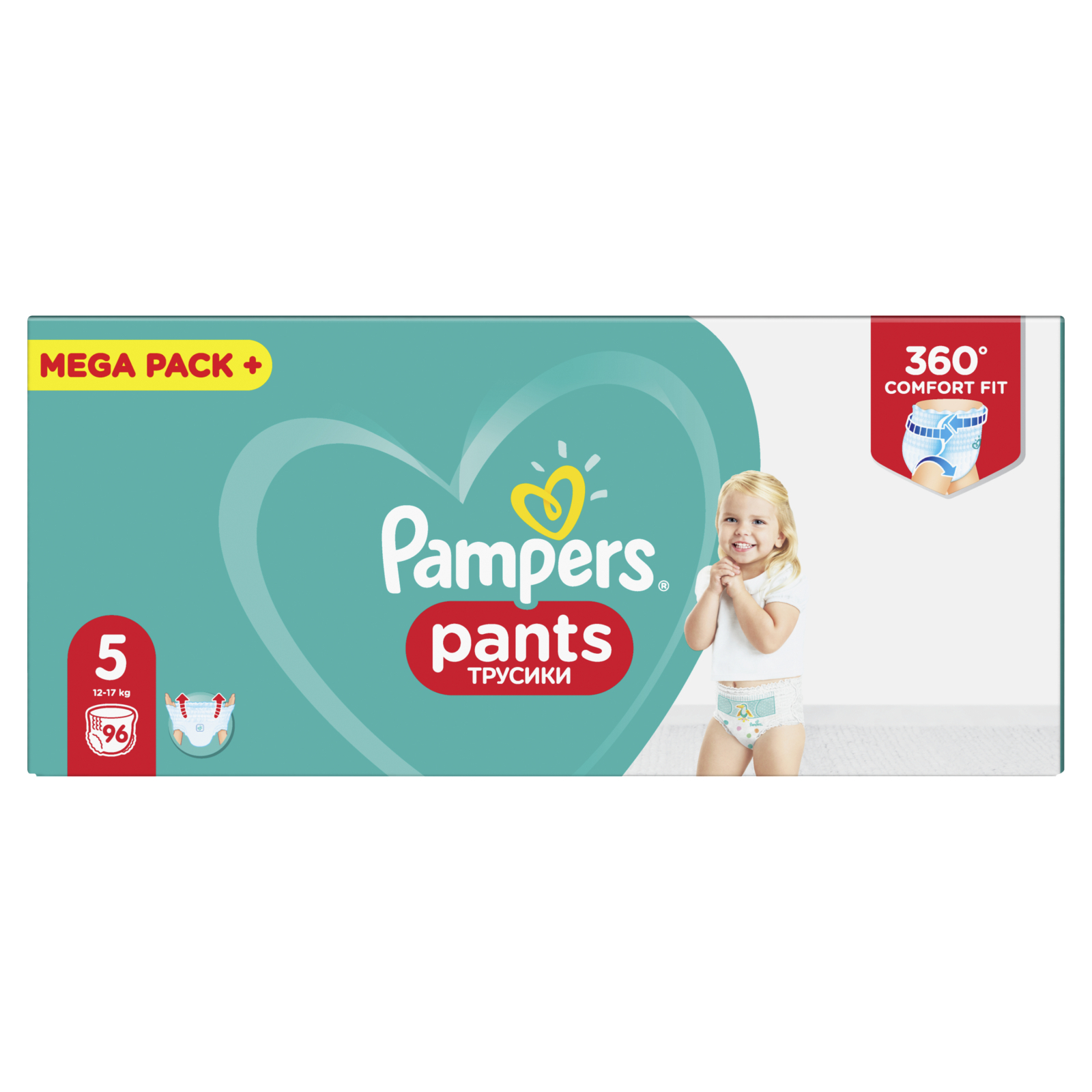 Подгузники Pampers трусики Pants Junior Размер 5 (12-17 кг), 96 шт (4015400697541) изображение 2
