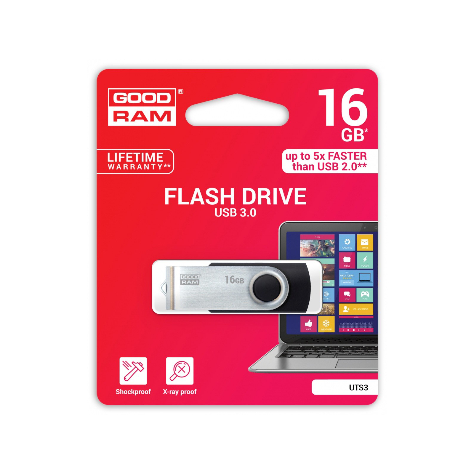 USB флеш накопичувач Goodram 64GB UTS3 Twister Red USB 3.0 (UTS3-0640R0R11) зображення 2