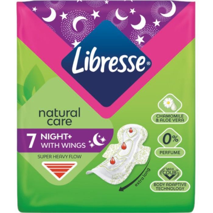 Гигиенические прокладки Libresse Natural Care Night 7 шт. (7322540611236) изображение 2