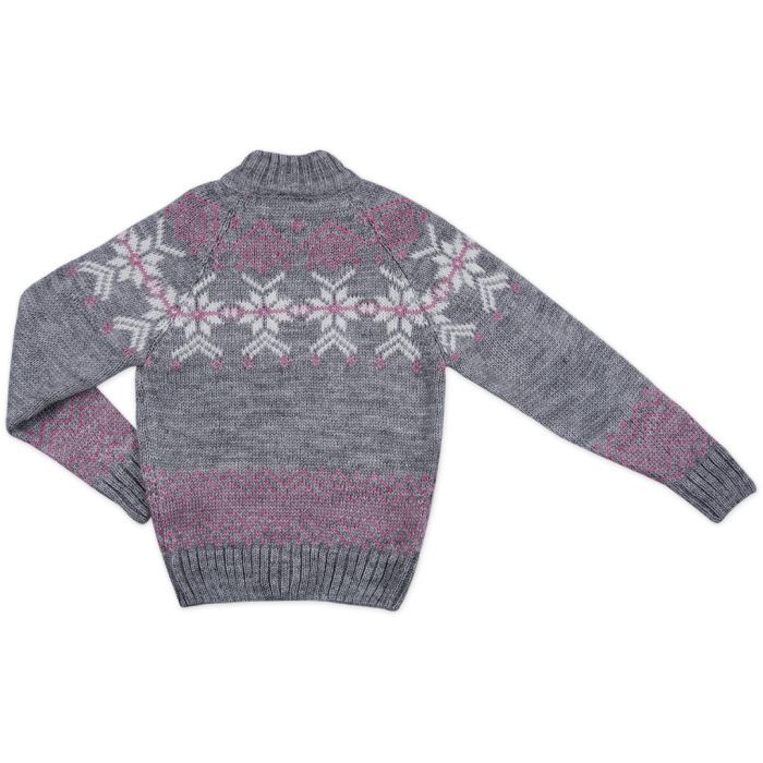 Кофта дитяча Tossy в'язана на блискавці сіра з орнаментом (326-92G-gray) зображення 2