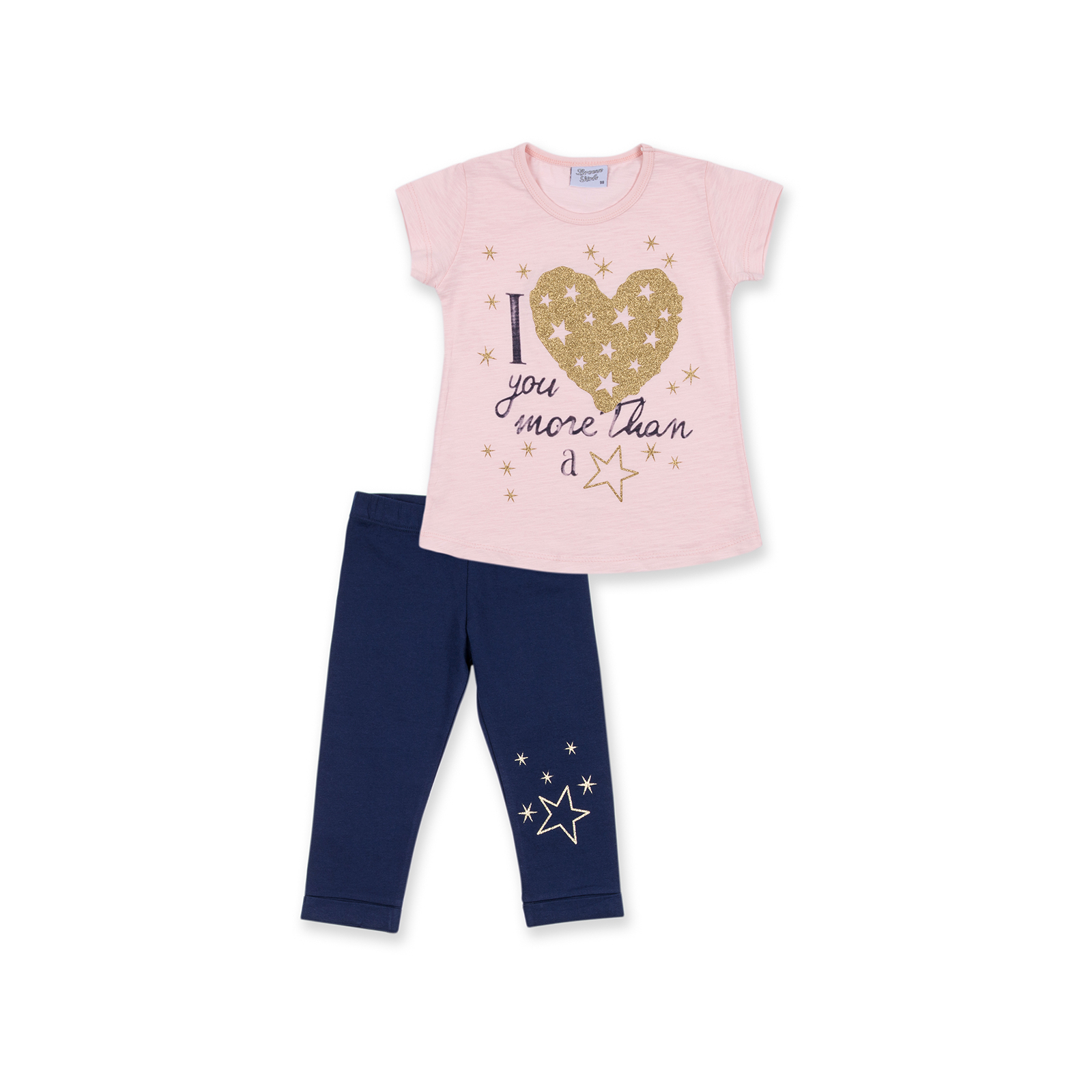 Набір дитячого одягу Breeze с золотым сердцем (8735-104G-pink)