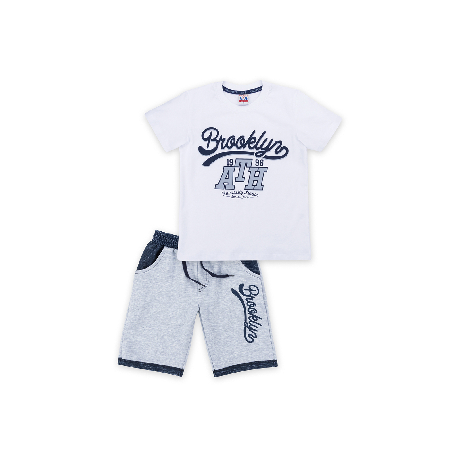 Набор детской одежды Breeze футболка "Brooklyn ATH" с шортами (8932-128B-white)