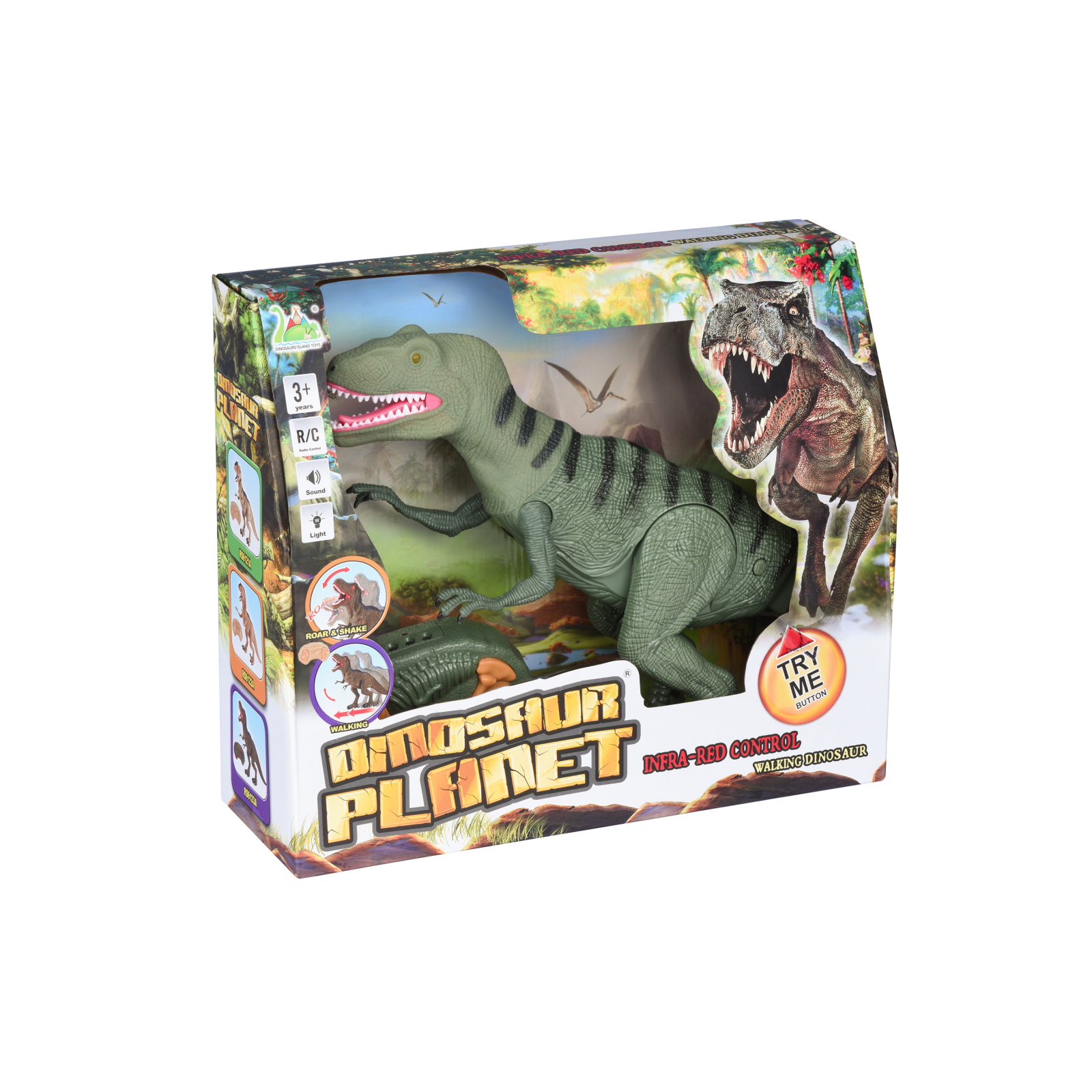 Интерактивная игрушка Same Toy Динозавр Dinosaur Planet зеленый со светом звуком (RS6126AUt) изображение 11