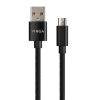 Дата кабель USB 2.0 AM to Micro 5P 1m nylon black Vinga (VCPDCMNB1BK) изображение 2