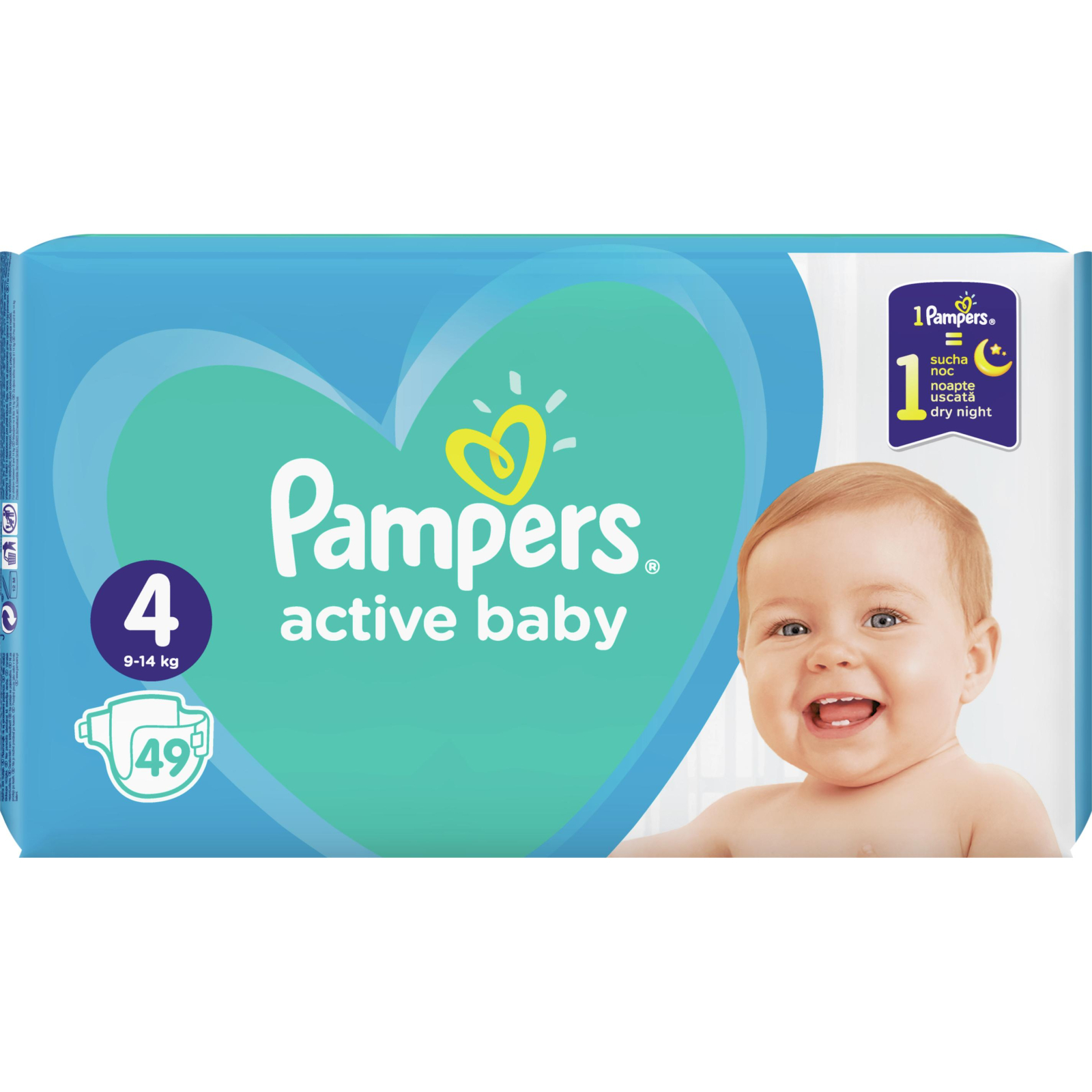 Подгузники Pampers Active Baby Maxi Размер 4 (9-14 кг), 49 шт. (8001090949851) изображение 3