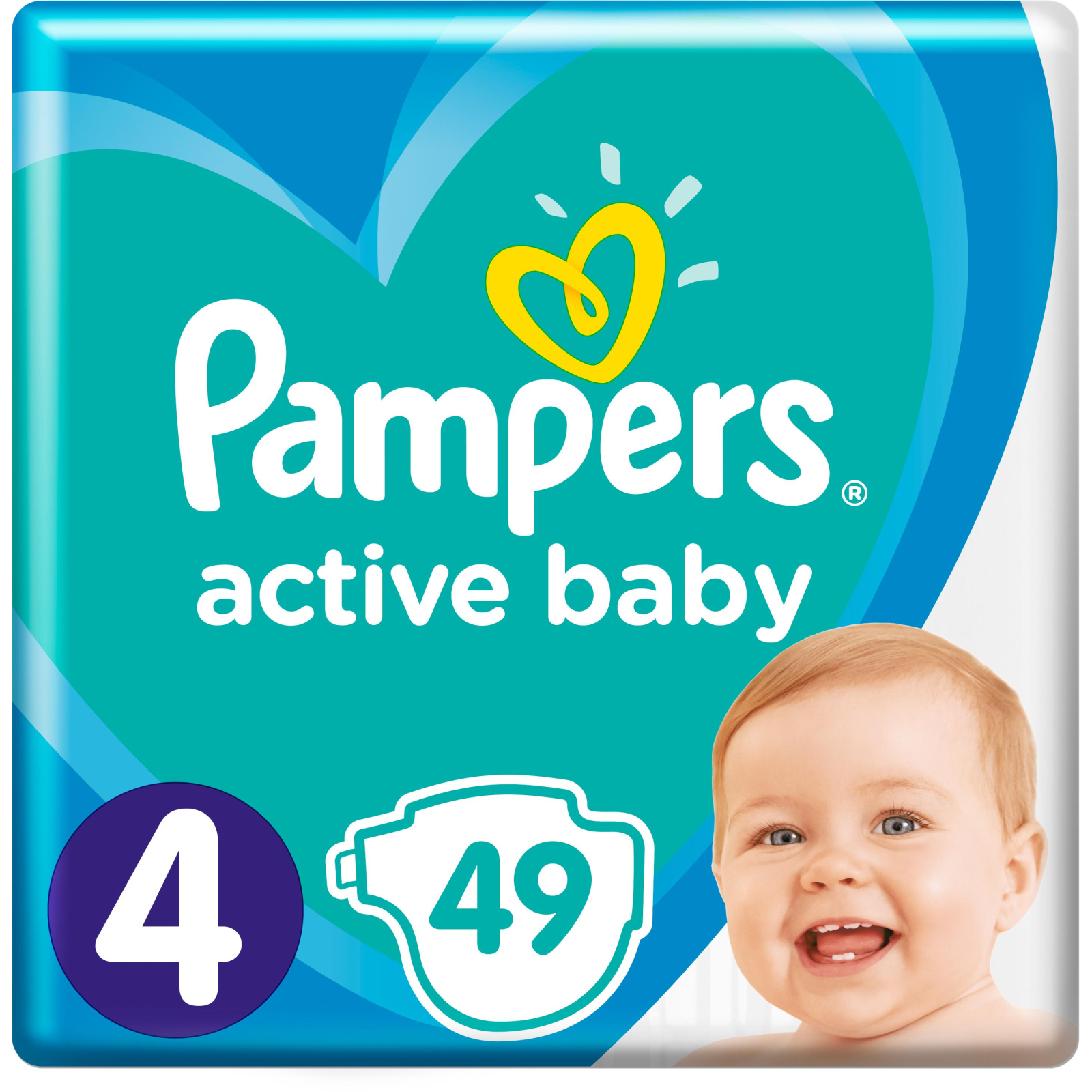 Підгузки Pampers Active Baby Maxi Розмір 4 (9-14 кг), 49 шт (8001090949851) зображення 4
