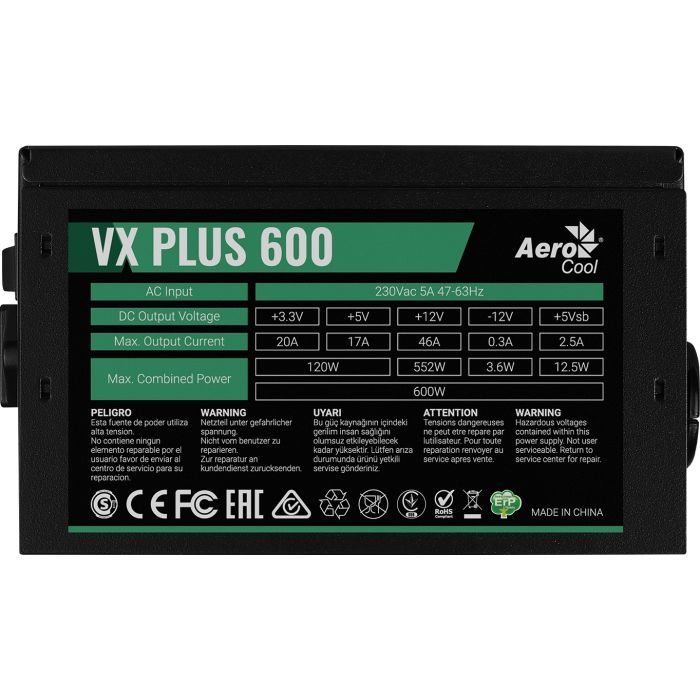 Блок питания AeroCool 600W VX PLUS 600 (4713105962772) изображение 3