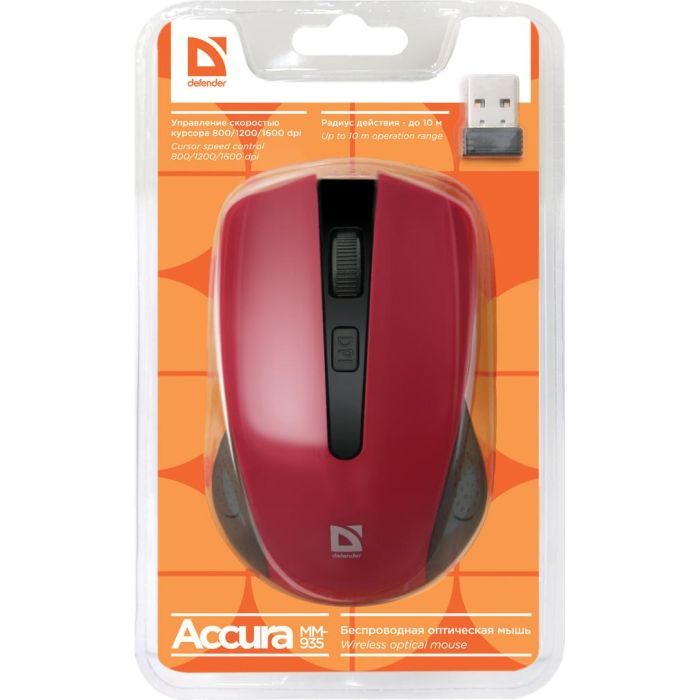 Мышка Defender Accura MM-935 Red (52937) изображение 5