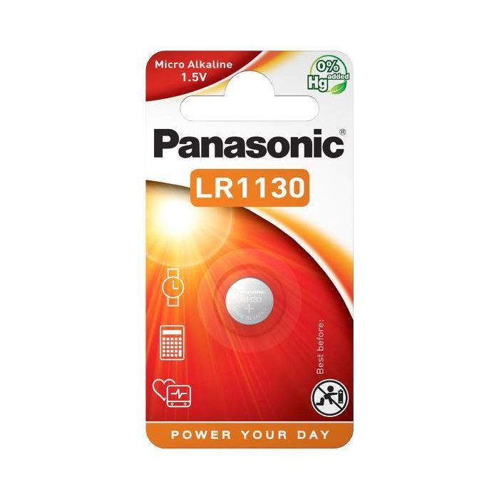 Батарейка LR-1130 (389, V10GA, AG10, RW49, G10, GP89A, LR54) Panasonic (LR-1130EL/1B)
