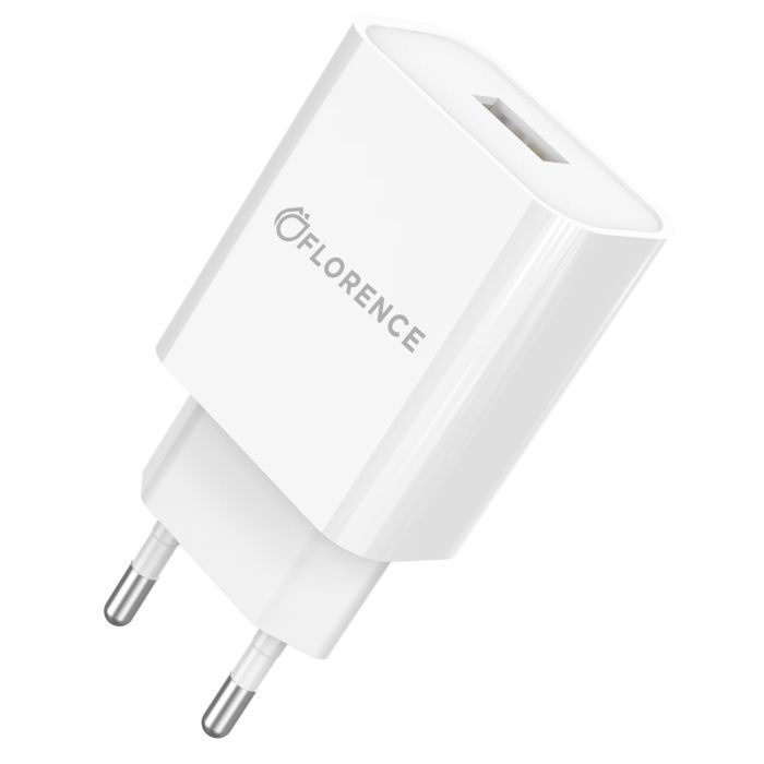 Зарядное устройство Florence 1USB 2A White (FL-1020-W) изображение 2