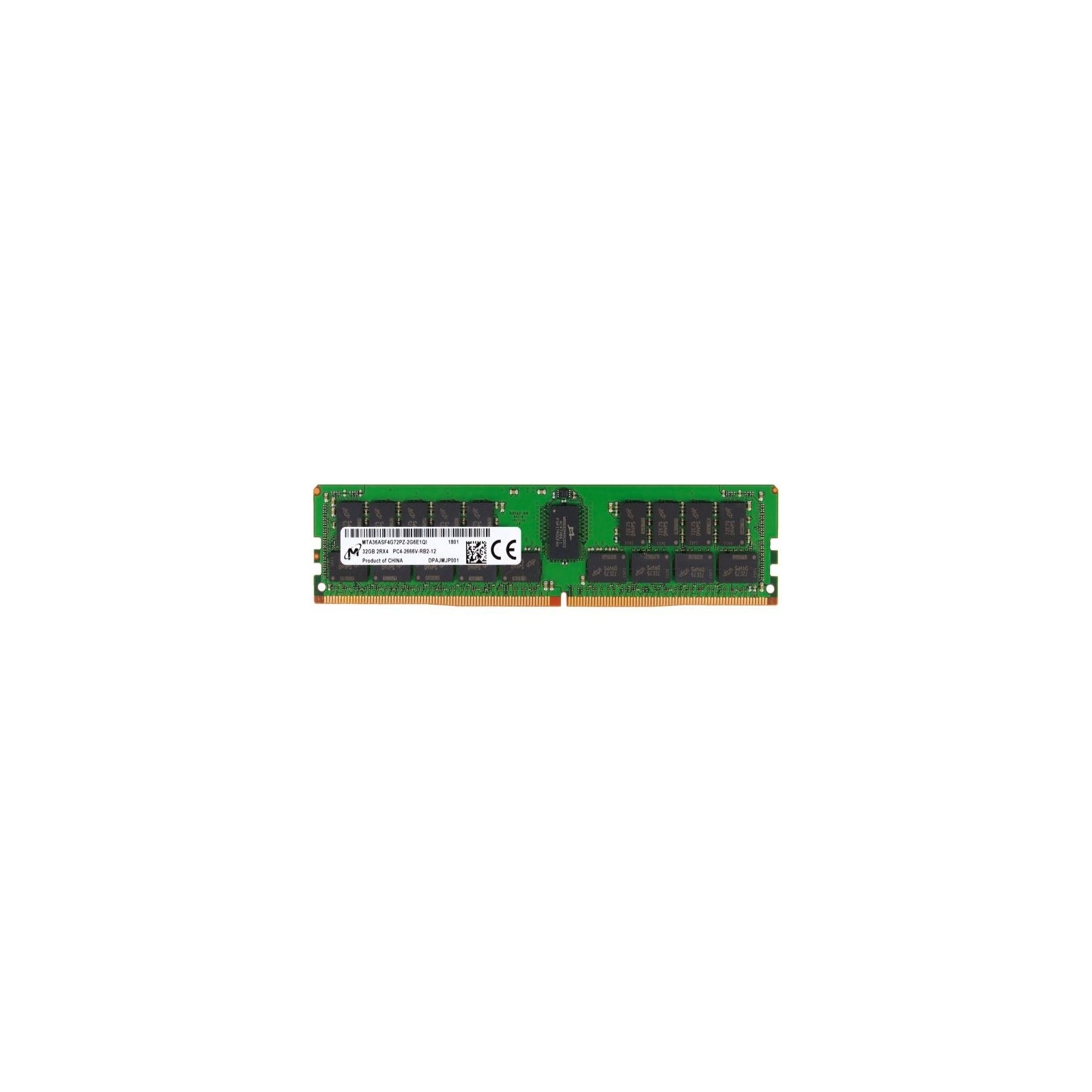 Модуль пам'яті для сервера DDR4 32Gb ECC RDIMM 2666MHz 2Rx4 1.2V CL19 Micron (MTA36ASF4G72PZ-2G6)