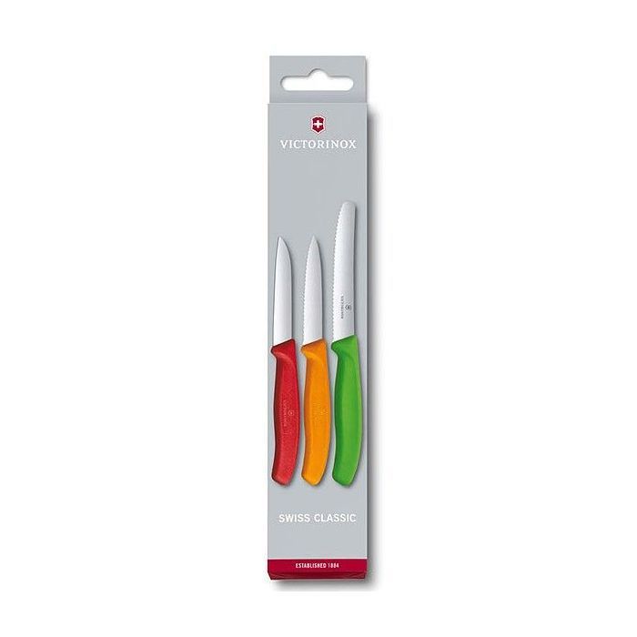Набір ножів Victorinox SwissClassic 3 шт Red, Orange. Green (6.7116.32)