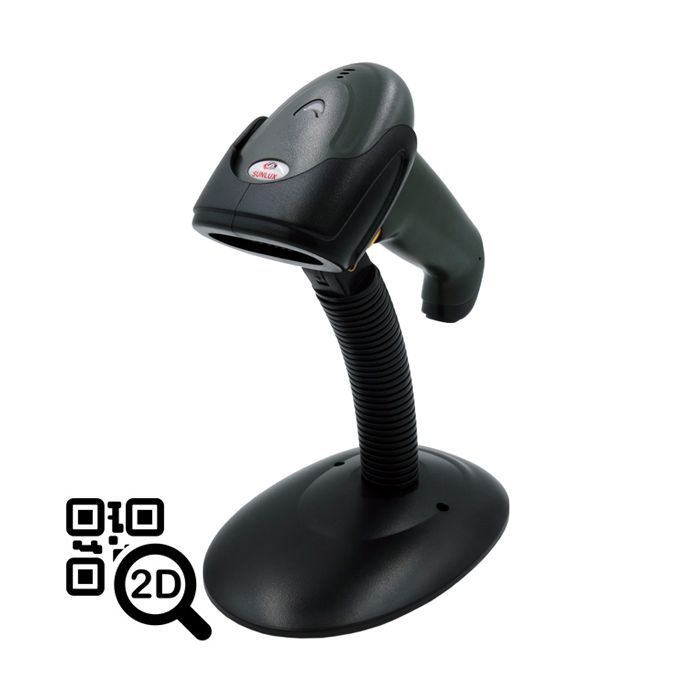 Сканер штрих-кода Sunlux XL-3200A 2D USB V2 с подставкой (18542)