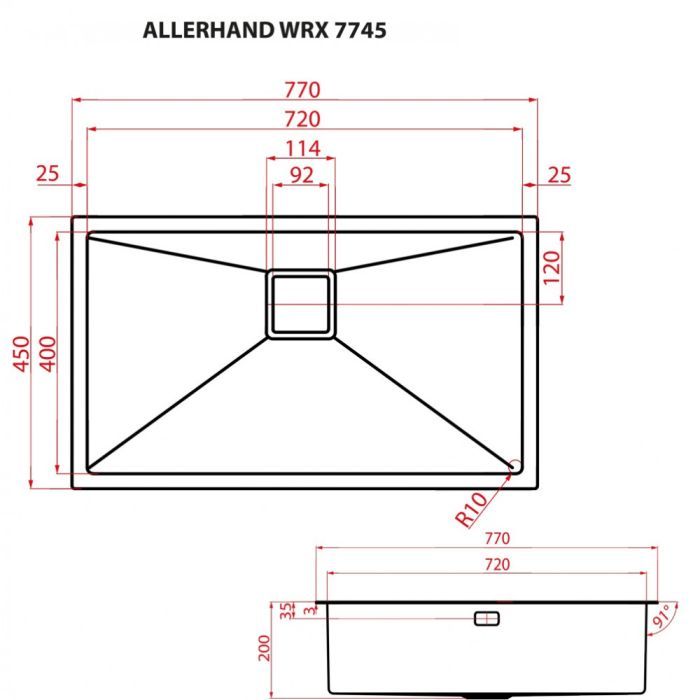 Мойка кухонная Weilor ALLERHAND WRX 7745 изображение 9