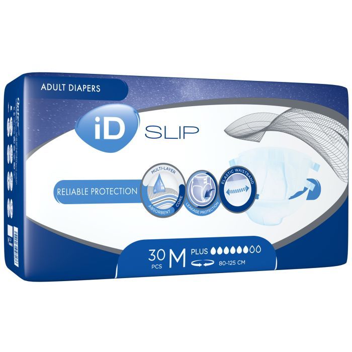 Подгузники для взрослых ID Slip Plus Medium талия 80-125 см. 30 шт. (5411416048176) изображение 2