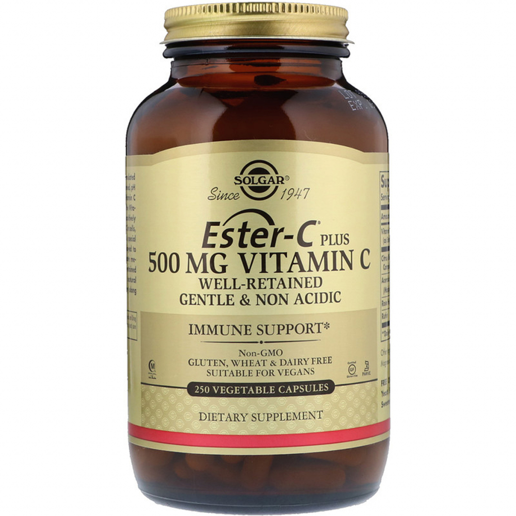 Вітамін Solgar Вітамін С 500 мг, Ester-C Plus, 250 вегетаріанських капсул (SOL-01049)