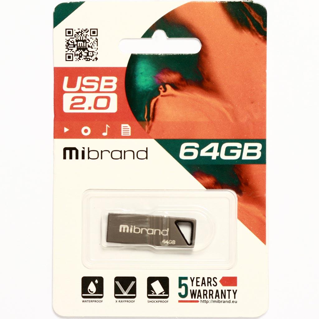 USB флеш накопичувач Mibrand 64GB Stingray Grey USB 2.0 (MI2.0/ST64U5G) зображення 2