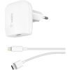 Зарядное устройство Belkin Home Charger 20W PD, USB-C - Lightning 1.2m, white (WCA003VF04WH)