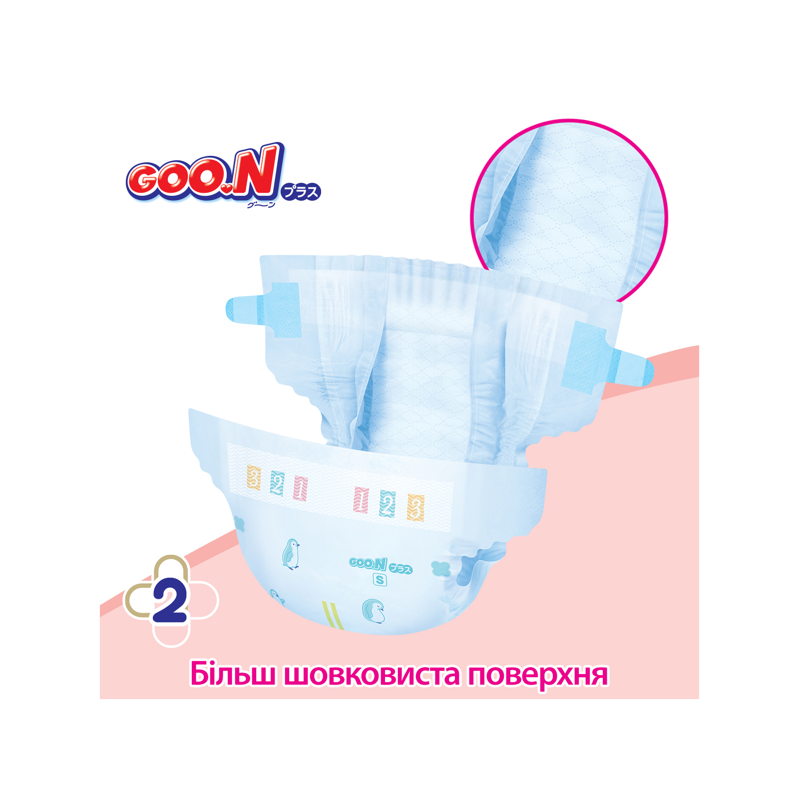 Підгузки GOO.N Plus для дітей 6-11 кг M унісекс, на ліпучках 64 шт (843335) зображення 4