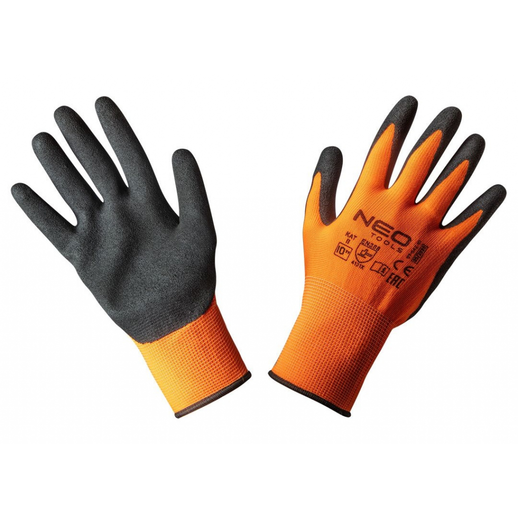 Защитные перчатки Neo Tools рабочие, полиэстер с нитриловым покрытием (песчаный), p. 8 (97-642-8)