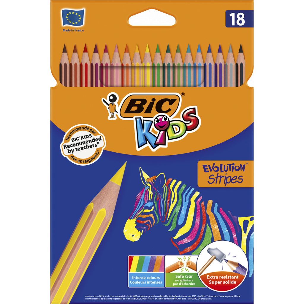 Карандаши цветные Bic Evolution Stripes 18 шт (bc950524)