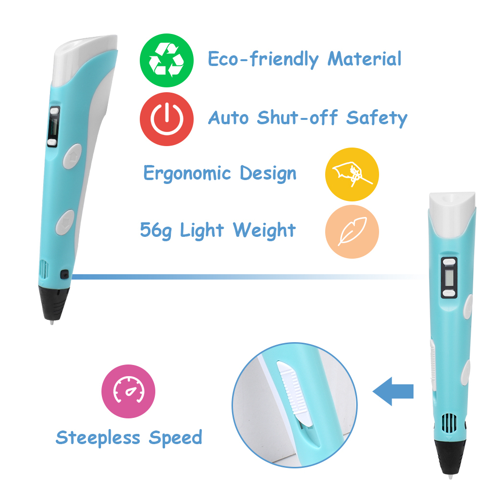 3D - ручка Dewang голубая, высокотемпературная (D_V2_BLUE) изображение 3