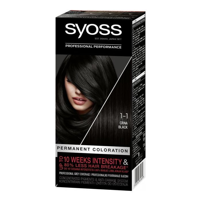 Краска для волос Syoss 1-1 Черный 115 мл (9000100632669)