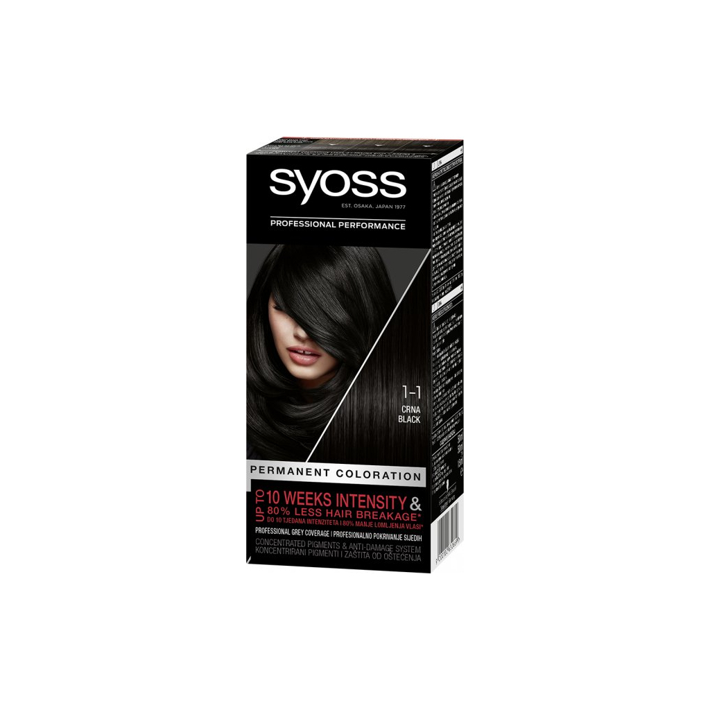 Краска для волос Syoss 1-1 Черный 115 мл (9000100632669)
