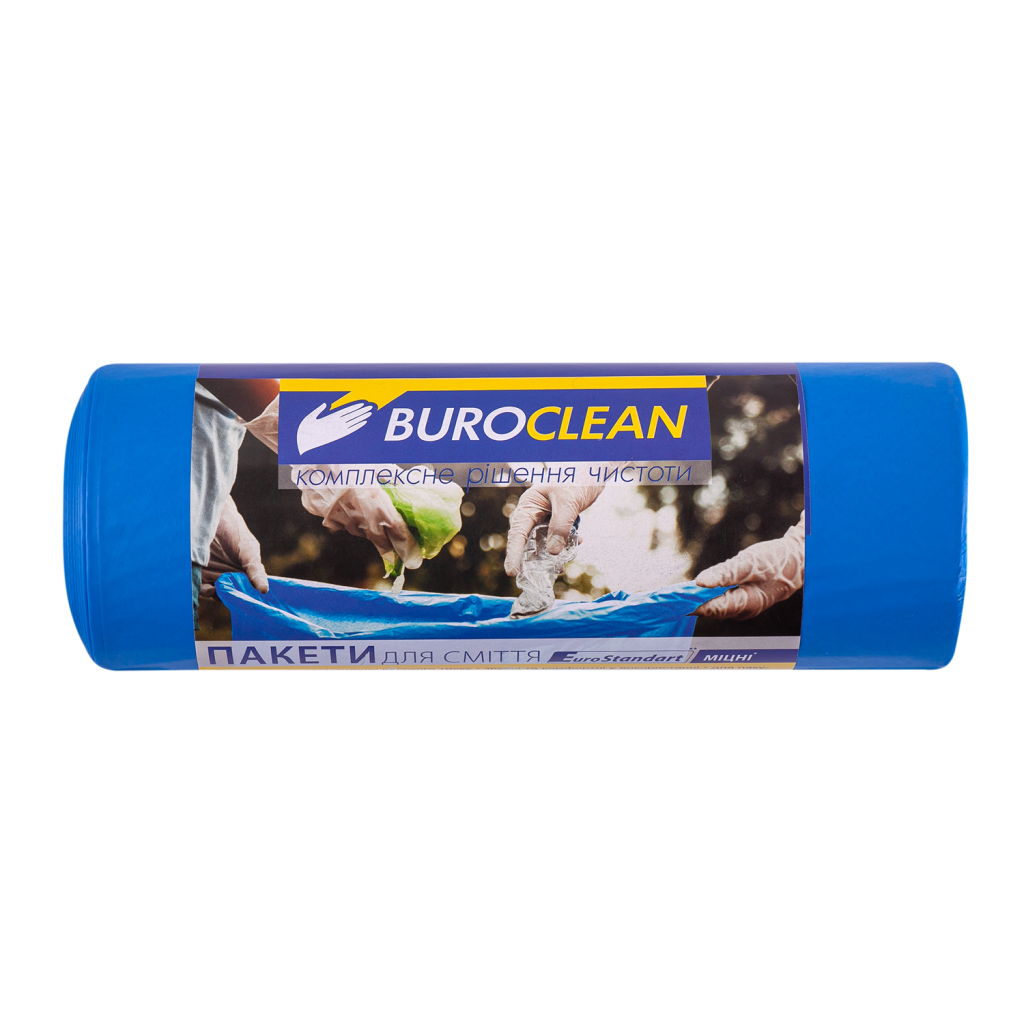 Пакети для сміття Buroclean EuroStandart міцні сині 240 л 10 шт. (4823078977977)