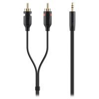 Кабель мультимедийный jack 3.5мм-M/RCA-Mx2 1M,PORTABLE,BLACK,GOLD Belkin (F3Y116BT1M) изображение 2