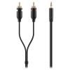Кабель мультимедийный jack 3.5мм-M/RCA-Mx2 1M,PORTABLE,BLACK,GOLD Belkin (F3Y116BT1M) изображение 2
