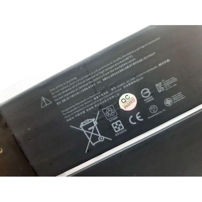 Аккумулятор для ноутбука Microsoft Surface Laptop 1st Gen (Model 1769) DYNK01, 5970mAh (45.2Wh) (A47611) изображение 3