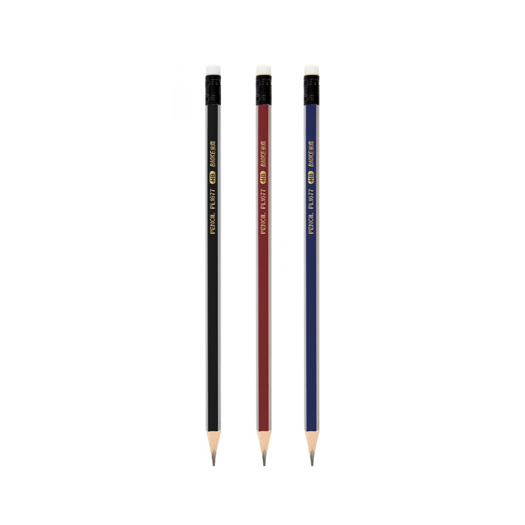 Олівець графітний Baoke НВ, з гумкою, триграний (PENCIL-BAO-PL1677)