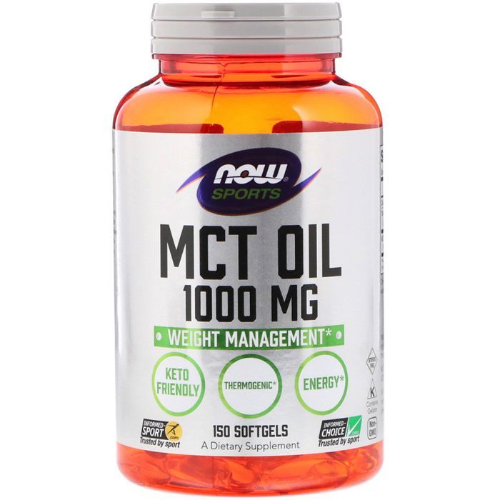 Травы Now Foods Масло МСТ, MCT Oil, 1000 мг, 150 желатиновых капсул (NOW-02196)