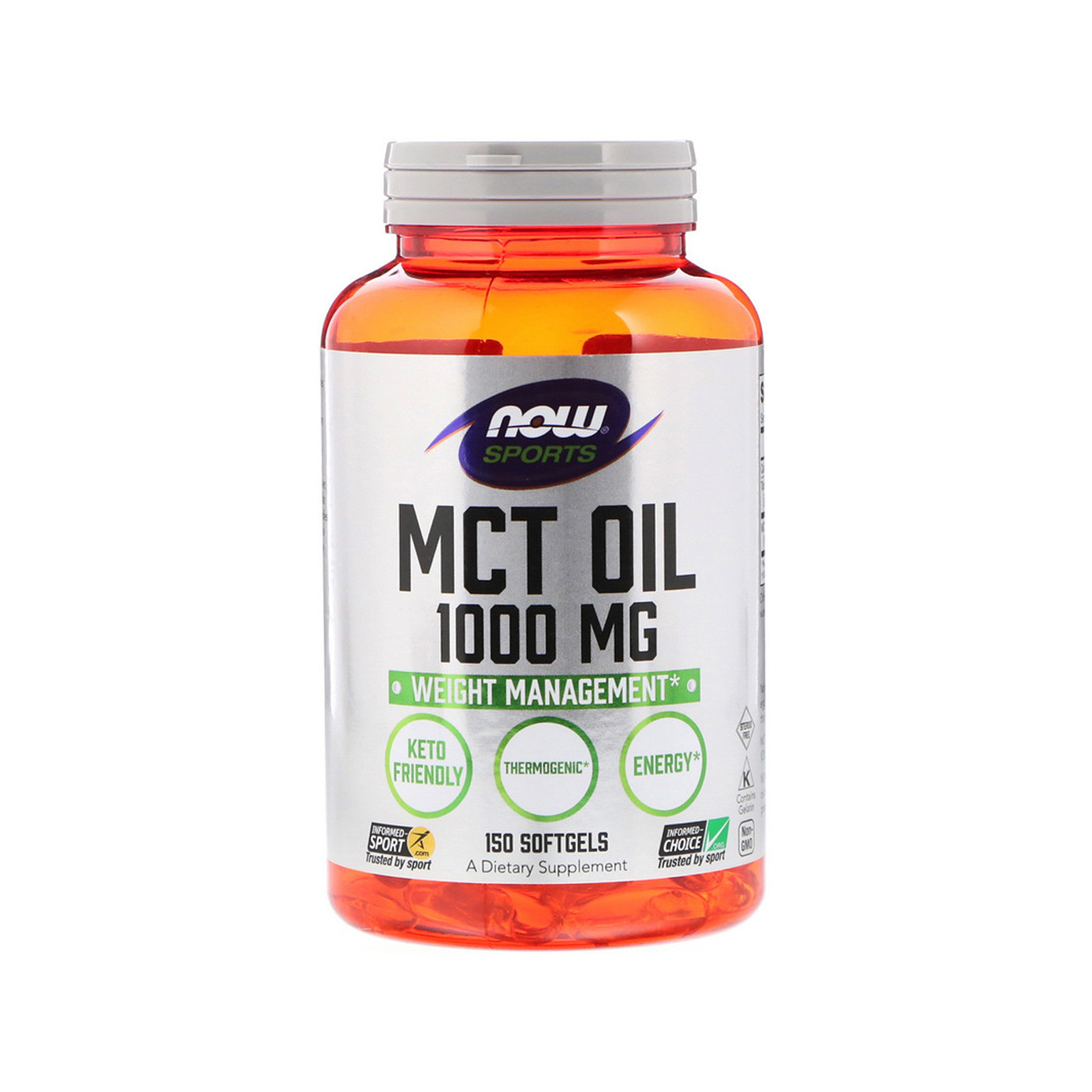Трави Now Foods Олія МСТ, MCT Oil, 1000 мг, 150 желатинових капсул (NOW-02196)