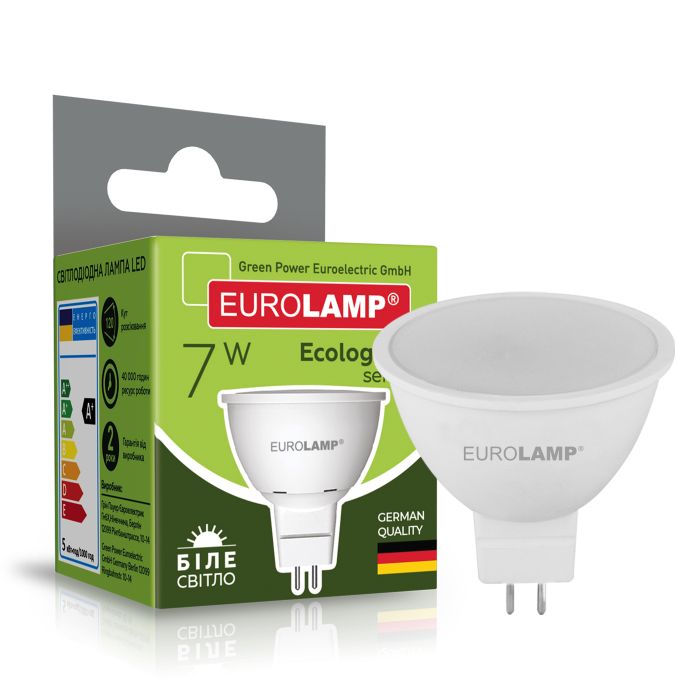 Лампочка Eurolamp LED SMD MR16 7W GU5.3 4000K 220V (LED-SMD-07534(P)) зображення 2